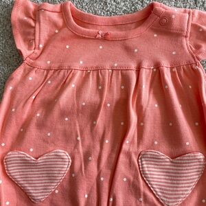 Carter's Coral Baby Dress with Polka Dots